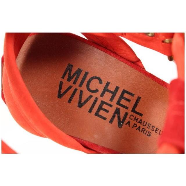 MICHEL VIVIEN オレンジ リボン付きサンダル