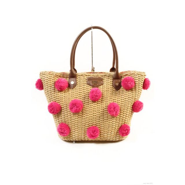 サマンサタバサ Samantha Thavasa 17SS バッグ かご ポンポン ベージュ  