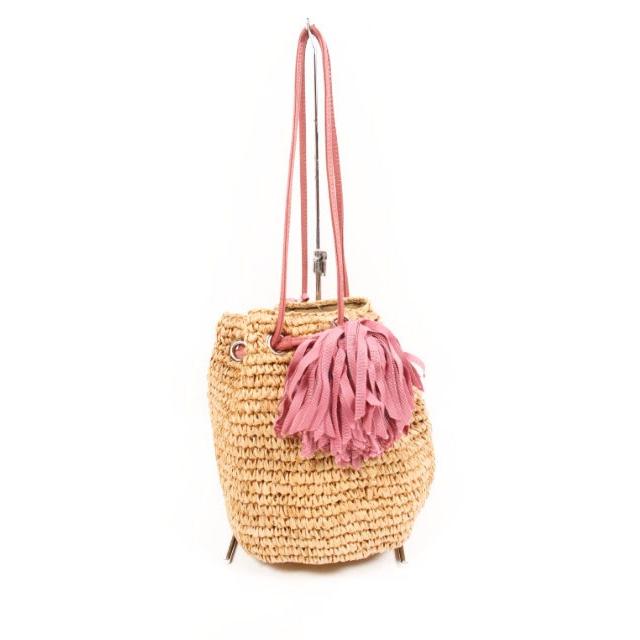 ラドロー LUDLOW 17SS バッグ ポシェト ラフィア タッセル ベージュ  