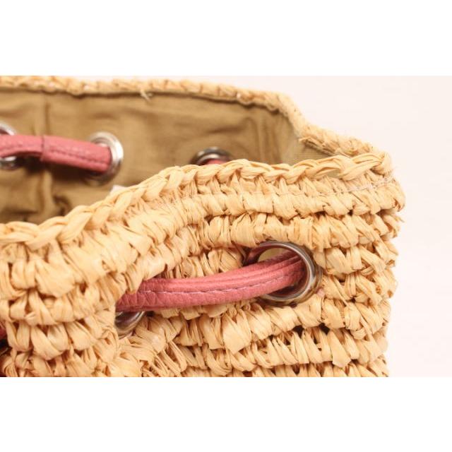 ラドロー LUDLOW 17SS バッグ ポシェト ラフィア タッセル ベージュ  