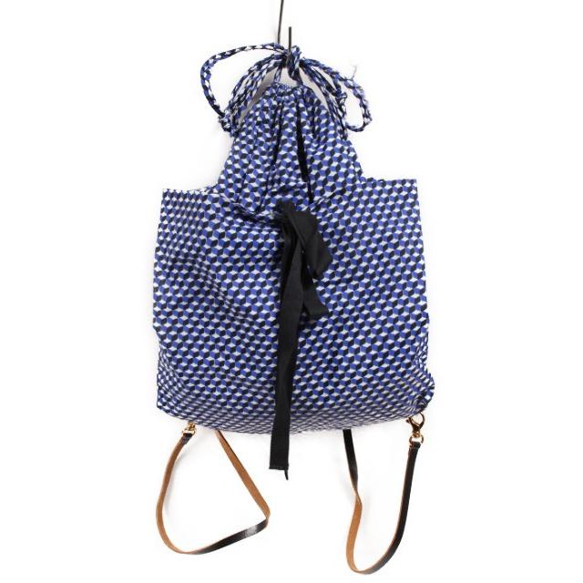 MARNI マルニ リュック 総柄 巾着 青 ブルー ako0524 レディース MARNI マルニ リュック 総柄 巾着 青 ブルー ako0524 レディース