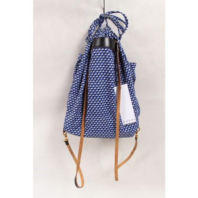 MARNI マルニ リュック 総柄 巾着 青 ブルー ako0524 レディース MARNI マルニ リュック 総柄 巾着 青 ブルー ako0524 レディース