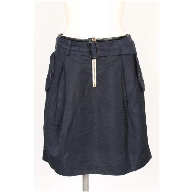ニアーニッポン near.nippon ベルト付 フロント ジップ スカート  