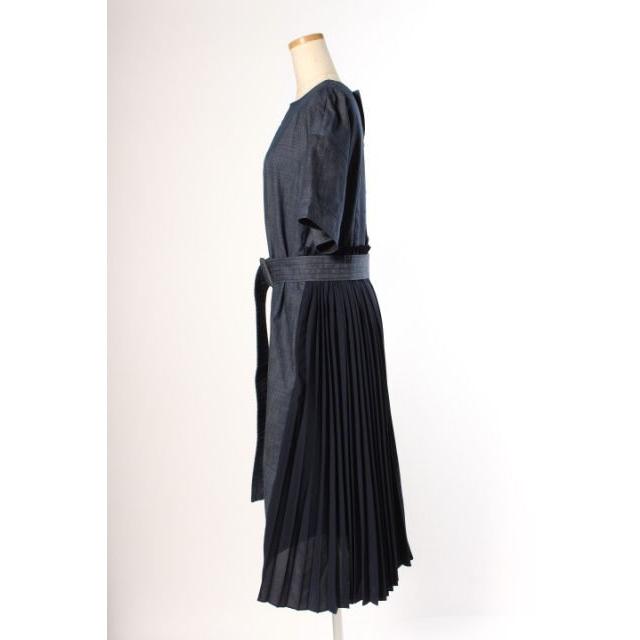 アドーア ADORE 18SS スラブ デニム バックプリーツ ワンピース ロング  