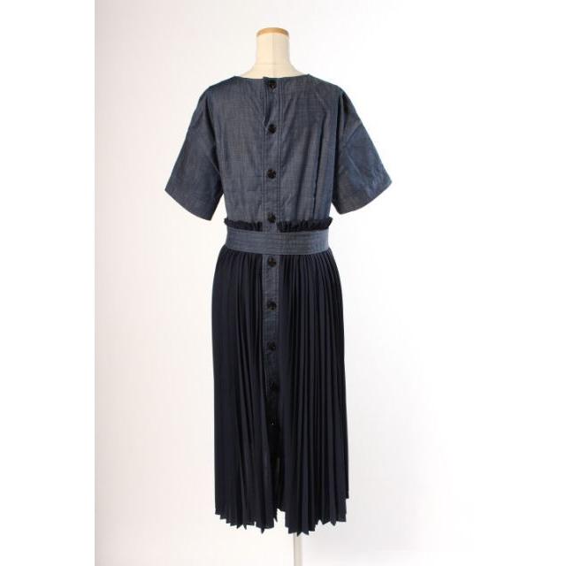 アドーア ADORE 18SS スラブ デニム バックプリーツ ワンピース ロング 