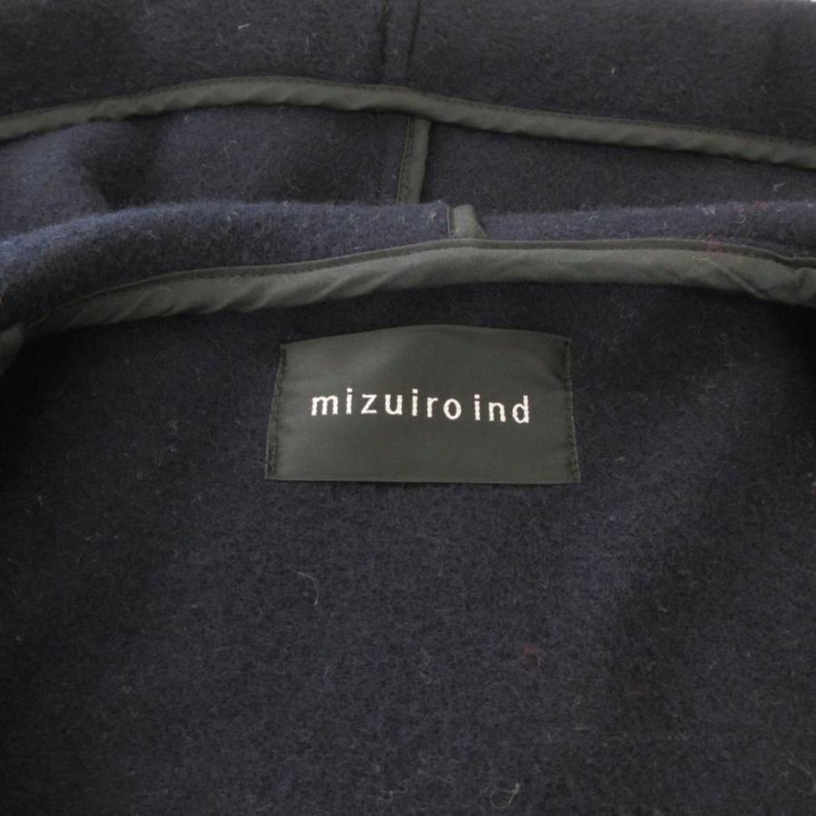 ミズイロインド mizuiro ind ダッフルコート ウール 紺 ネイビー