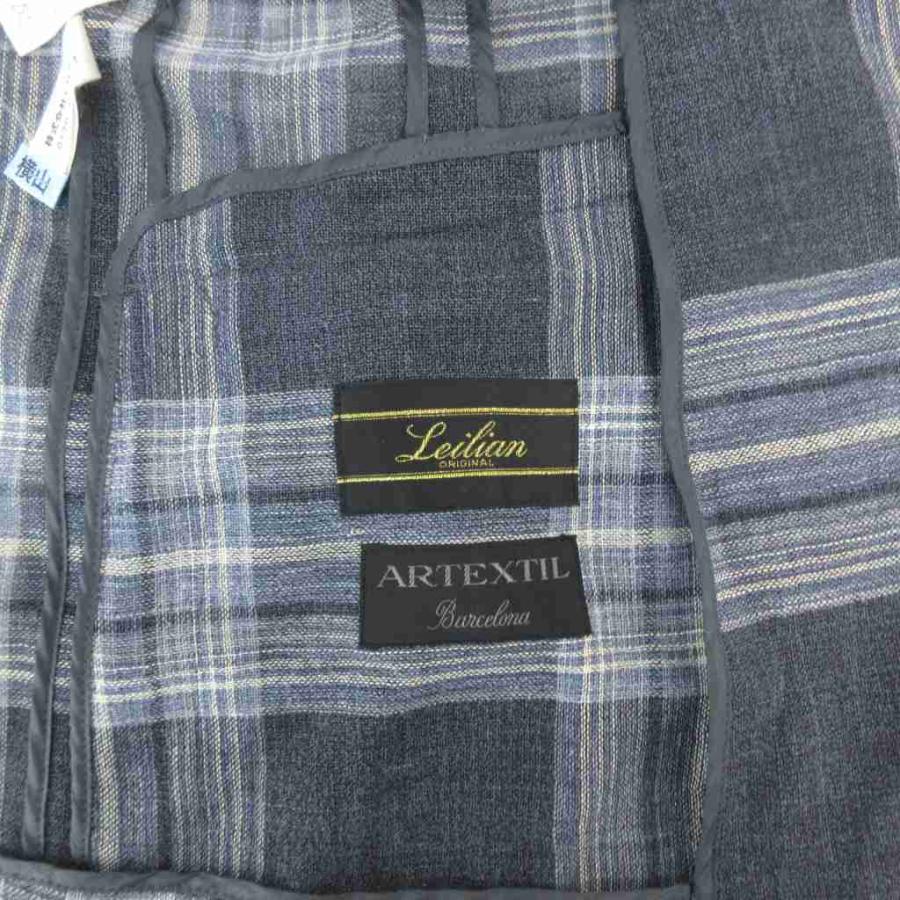レリアン Leilian ジャケット 麻 リネン 紺 ネイビー 白 ホワイト