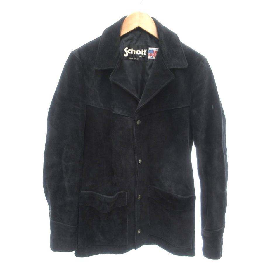 ショット SCHOTT USA製 スエード カーコート レザージャケット 本革 34