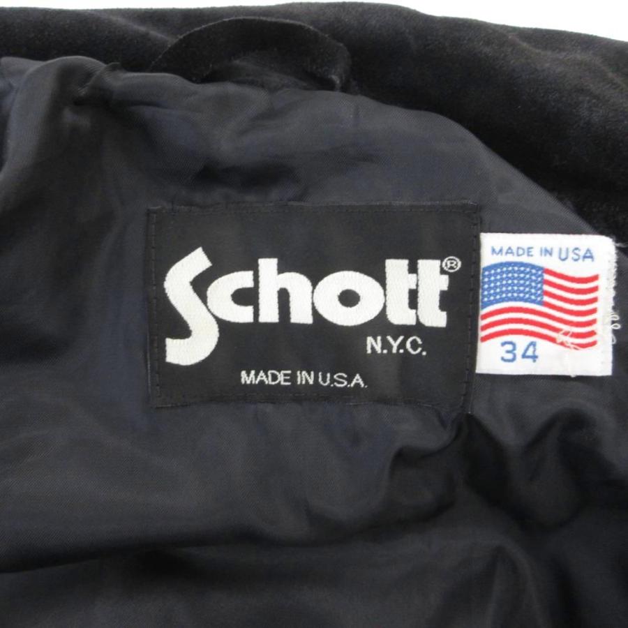 ショット SCHOTT USA製 スエード カーコート レザージャケット 本革 34