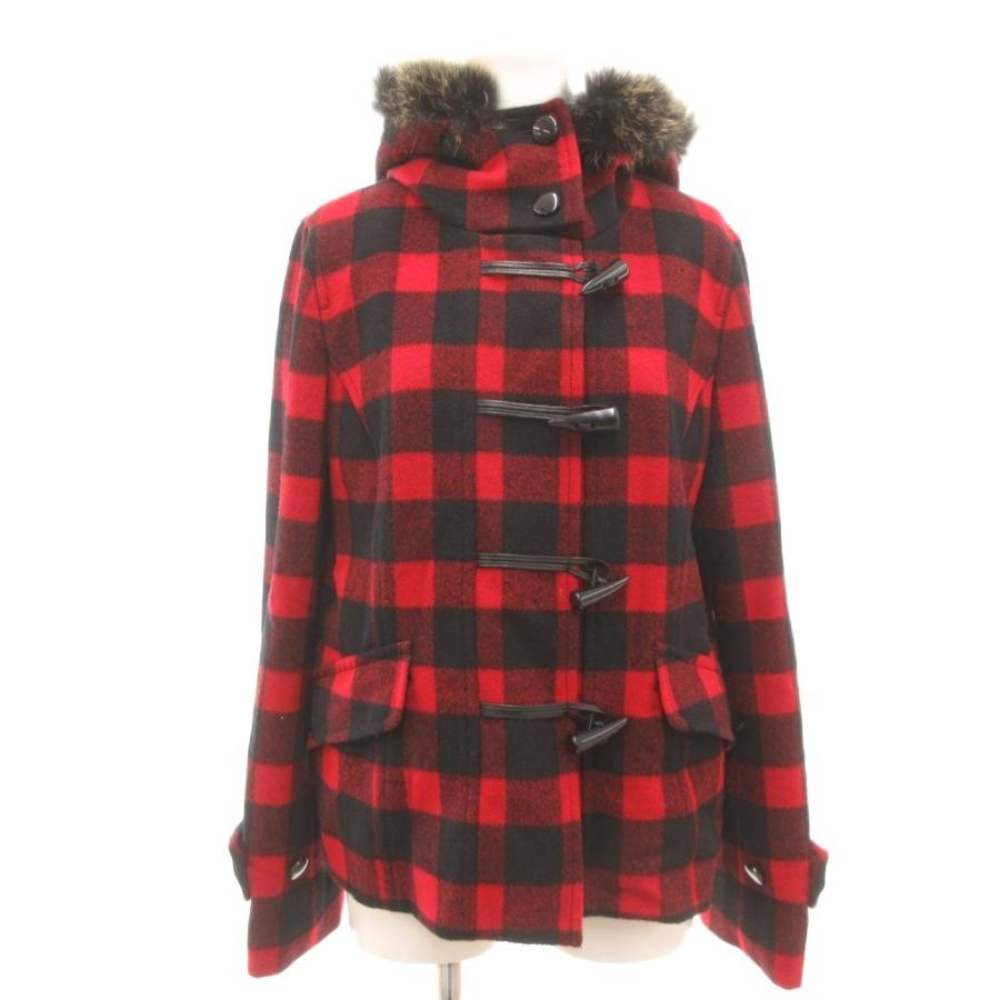 ミキシングブルー Mixing blue 美品 ダッフルコート ウール 38 赤