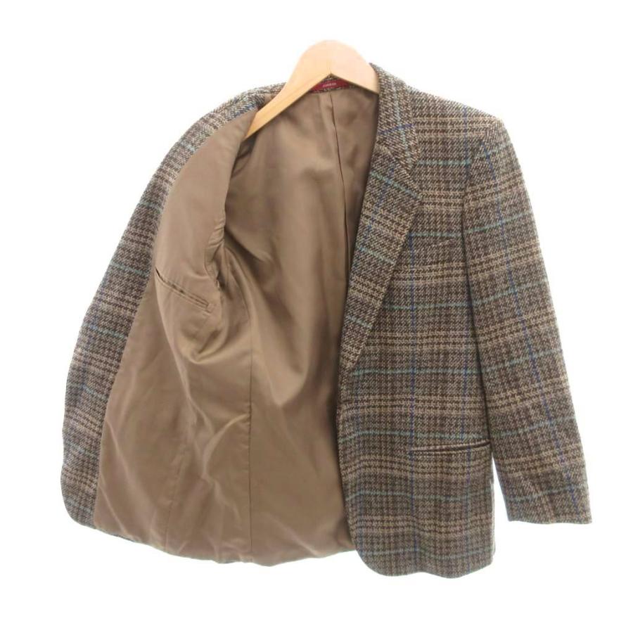 maatee&sons フランネルテーラードジャケット size 2 Brown ダーバン DURBAN 美品 テーラードジャケット シングル 総裏地 ツイード