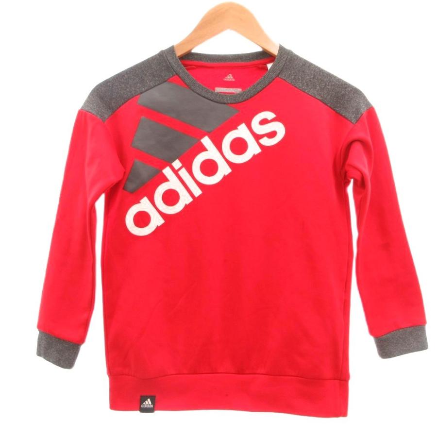adidas（アディダス） トレーナー スゥエット 140 ロゴ 長袖 赤 レッド 