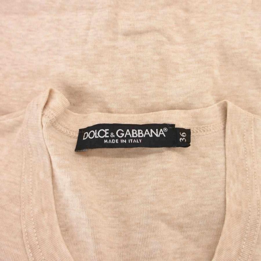 DOLCE&amp;GABBANA カットソー ノースリーブ 絹 シルク混 36 茶 DOLCE&GABBANA（ドルチェ & ガッバーナ） ドルガバ カットソー