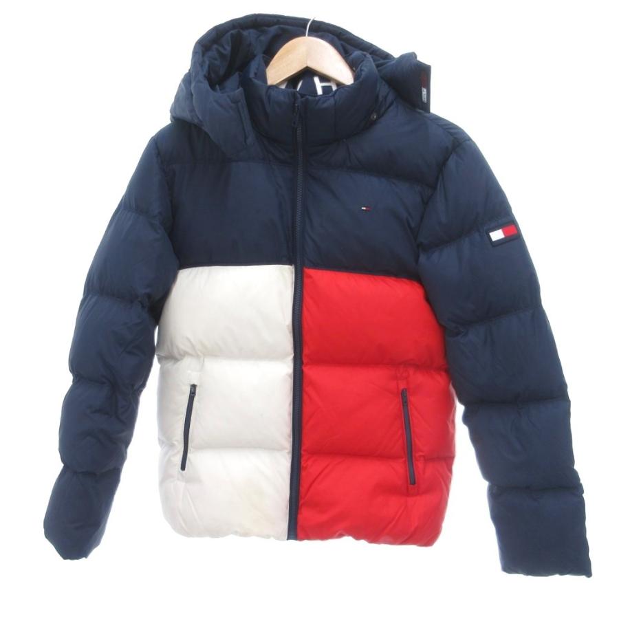 BACKCLASHレザーダウンジャケット青赤白 TOMMY HILFIGER（トミー・ヒルフィガー） ダウンジャケット 赤 レッド
