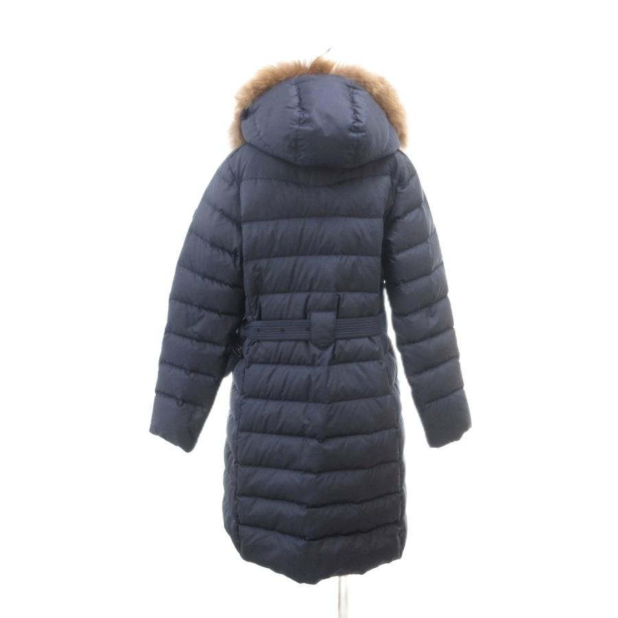 エーグル AIGLE ダウンコート チャイニーズラクーンファー付き M 紺 