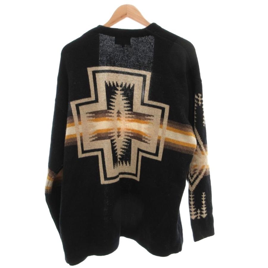 ペンドルトンウールカーディガン　ブラックLサイズ ペンドルトン PENDLETON カーディガン ウール L 黒 ブラック 長袖 ノー