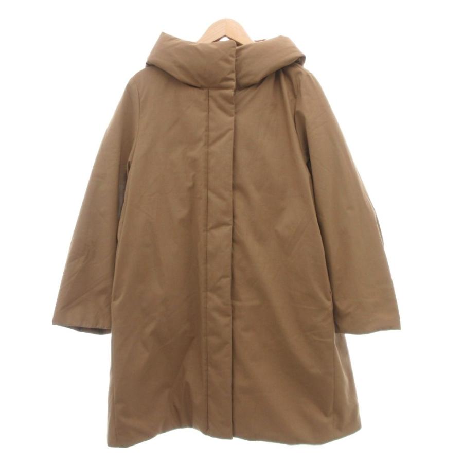 ユニクロ（UNIQLO） ダウンコート フェザー混 XXL 茶 ブラウン 無地