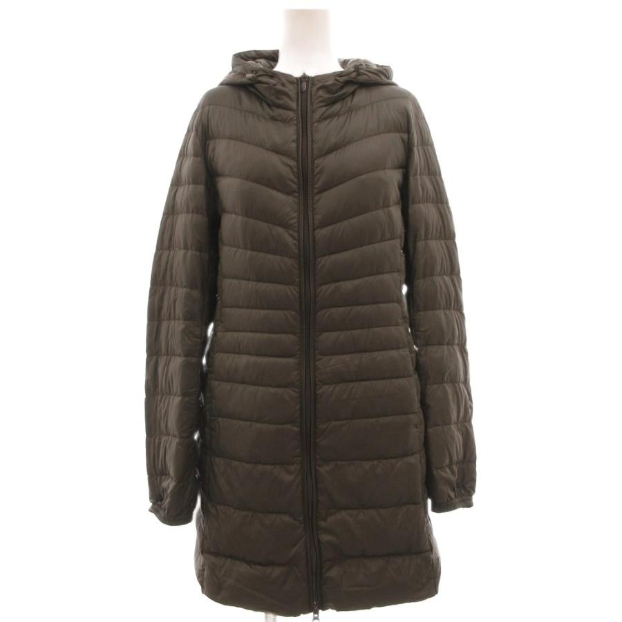 ユニクロ（UNIQLO） ダウンコート M ディープグリーン フード付き 長袖 