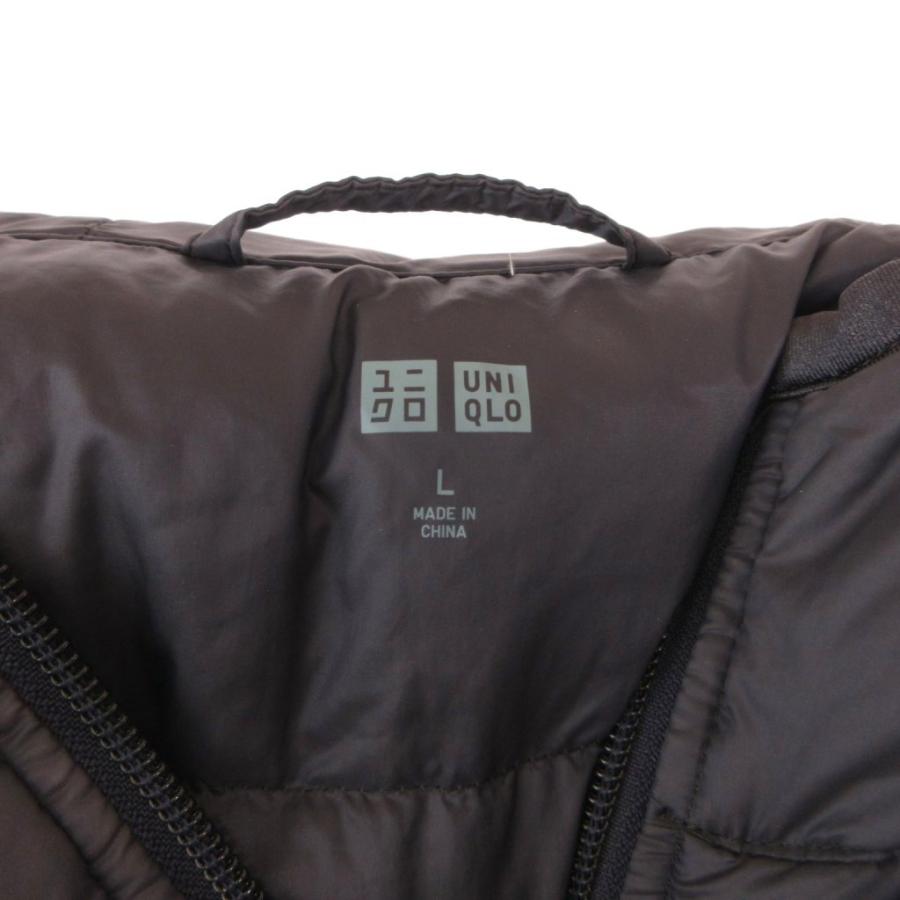 ユニクロ（UNIQLO） ダウンコート 紺 L ネイビー フード付き 長袖 無地 