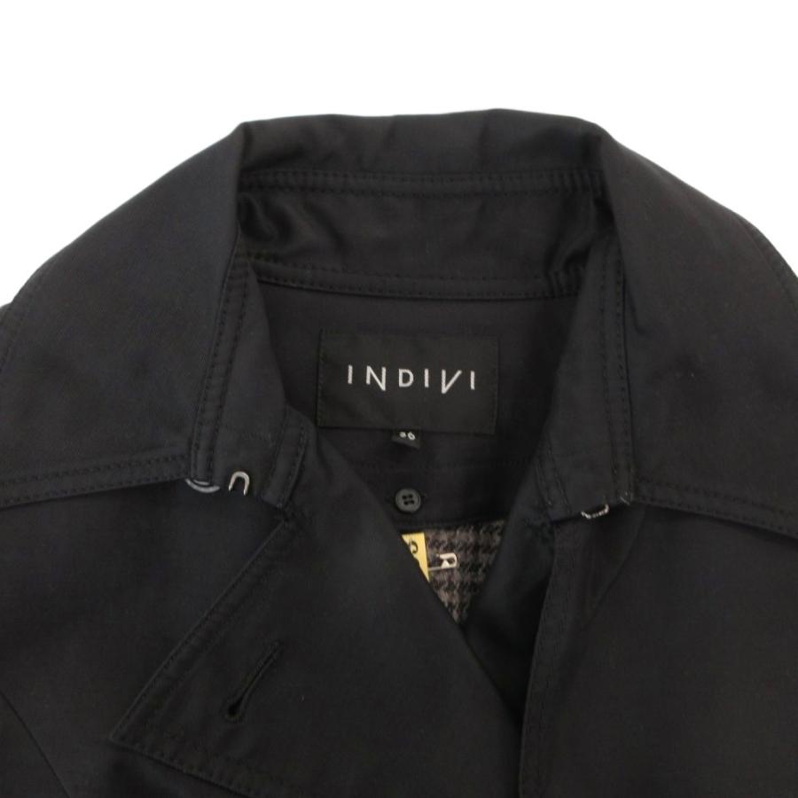 INDIVI（インディヴィ） 美品 トレンチコート ウール 36 黒 ブラック 