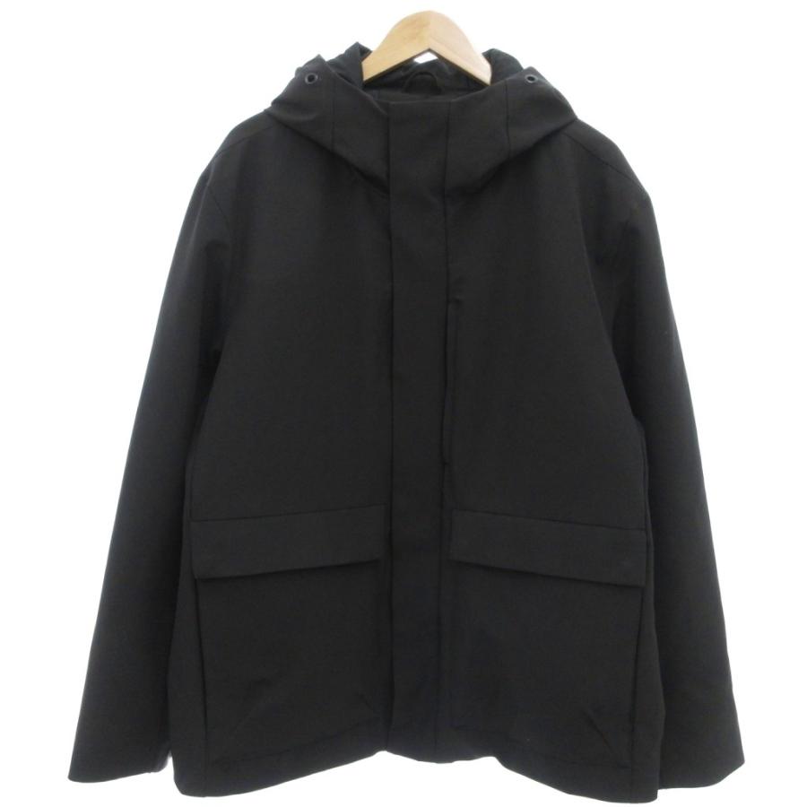 ZARA（ザラ） ジャケット XL 黒 ブラック 無地 フード付き 長袖 /ML 