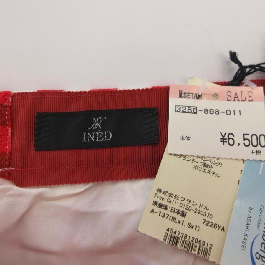 INED（イネド） 未使用品 タグ付き フレアスカート 17 赤 レッド 