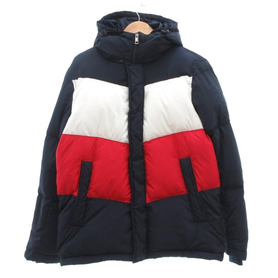 Tommy Hilfiger ネイビー レッド ダウンジャケット M TOMMY HILFIGER 