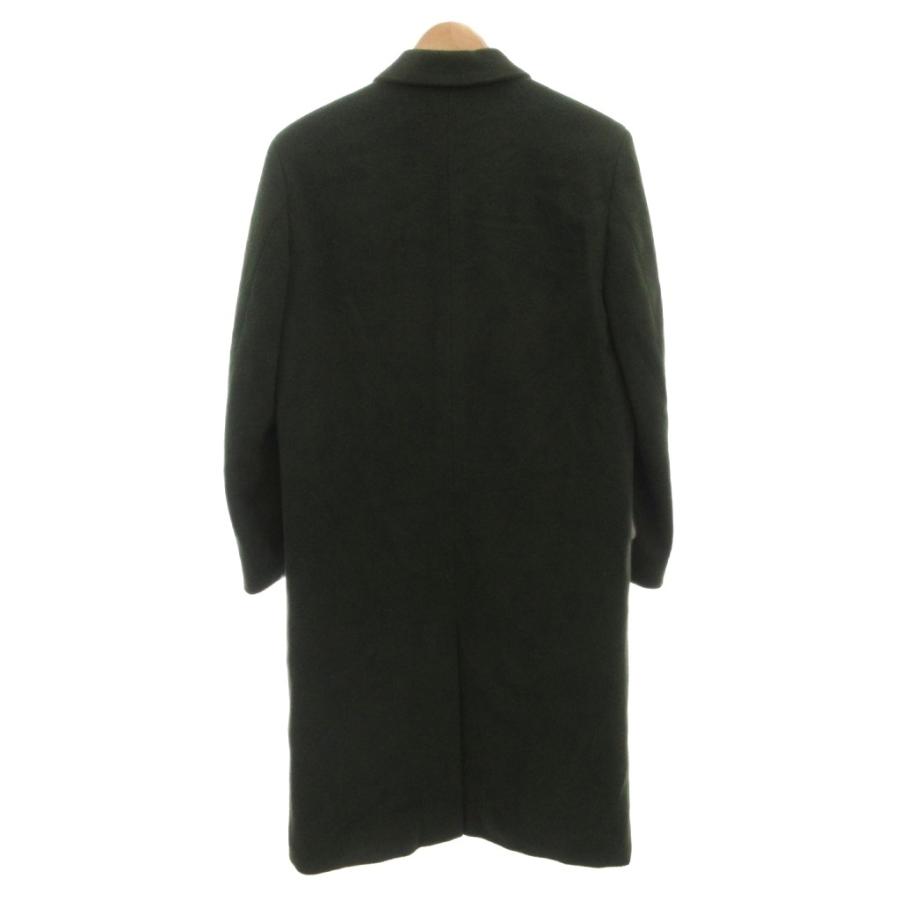 MITSUMINE ウールコート ロング カシミヤ混 M 緑 グリーン シングル 