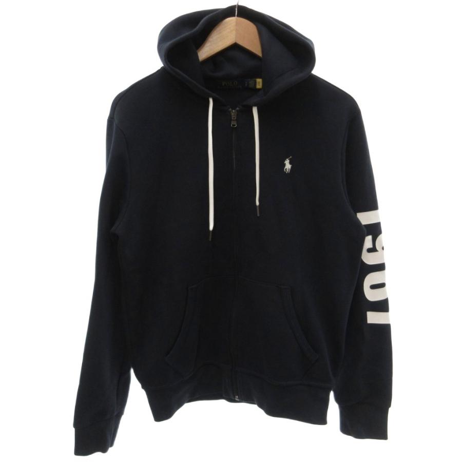 【極美品】Polo Ralph Lauren ジップ　パーカー　濃紺　ほぼ黒　M ポロ ラルフローレン POLO RALPH LAUREN 美品 パーカー ジップアップ S