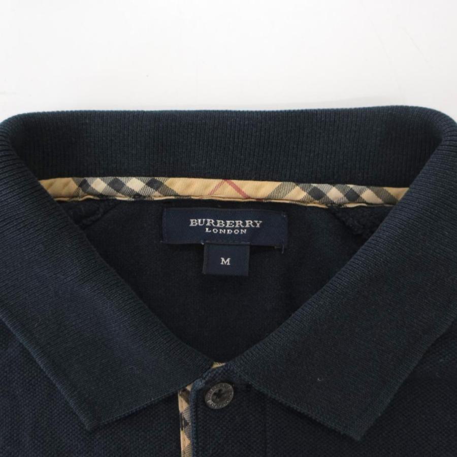 バーバリー ロンドン BURBERRY LONDON ポロシャツ 鹿の子 長袖 M ノバ