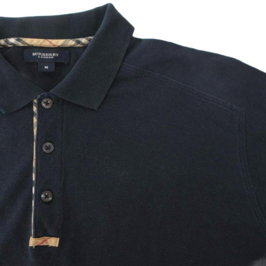 バーバリー ロンドン ポロシャツ 鹿の子 長袖 M ノバチェック 紺 ベージュ バーバリー ロンドン BURBERRY LONDON ポロシャツ 鹿の子 長袖 M ノバ