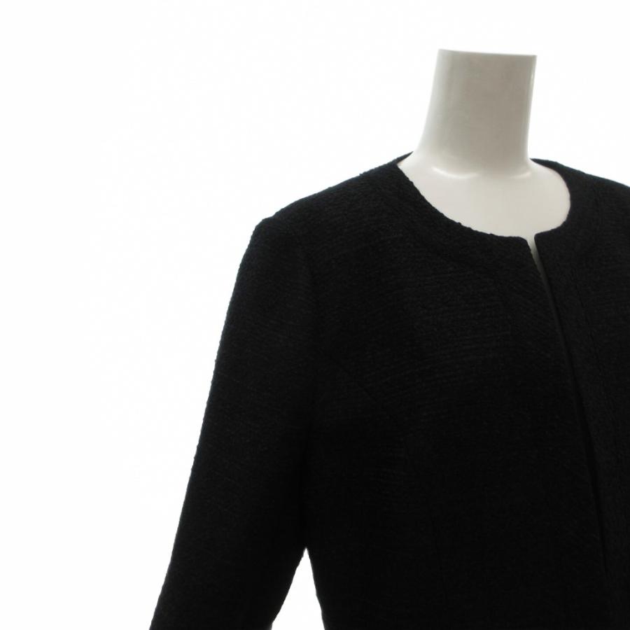 レリアン Leilian 美品 ジャケット ノーカラー 13 クルーネック 