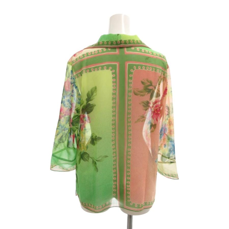 ユキトリイ YUKI TORII 美品 シアーシャツ ブラウス 花柄 七分袖
