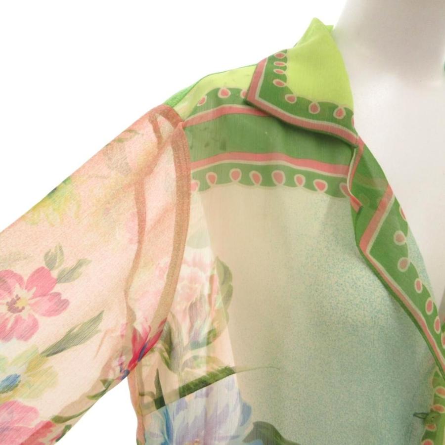 ユキトリイ YUKI TORII 美品 シアーシャツ ブラウス 花柄 七分袖