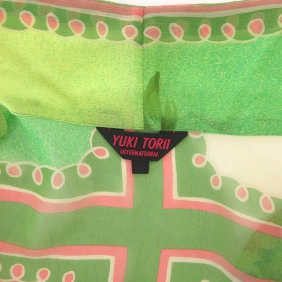 ユキトリイ YUKI TORII 美品 シアーシャツ ブラウス 花柄 七分袖