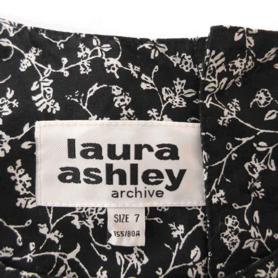 ローラアシュレイ LAURA ASHLEY ワンピース 7 黒 ブラック ラウンド