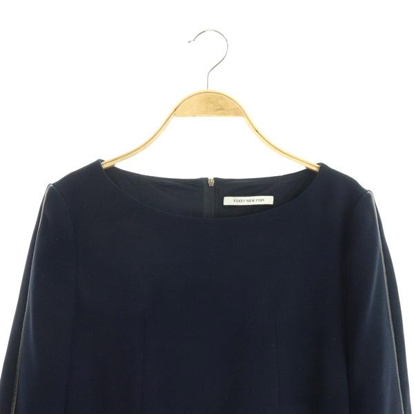 新作saleセール30 Off 中古 フォクシーニューヨーク Foxey New York ワンピース ミニ 七分袖 ボートネック 38 紺 359 My レディース ベクトル 古着 21公式店舗 Newmatic Ae