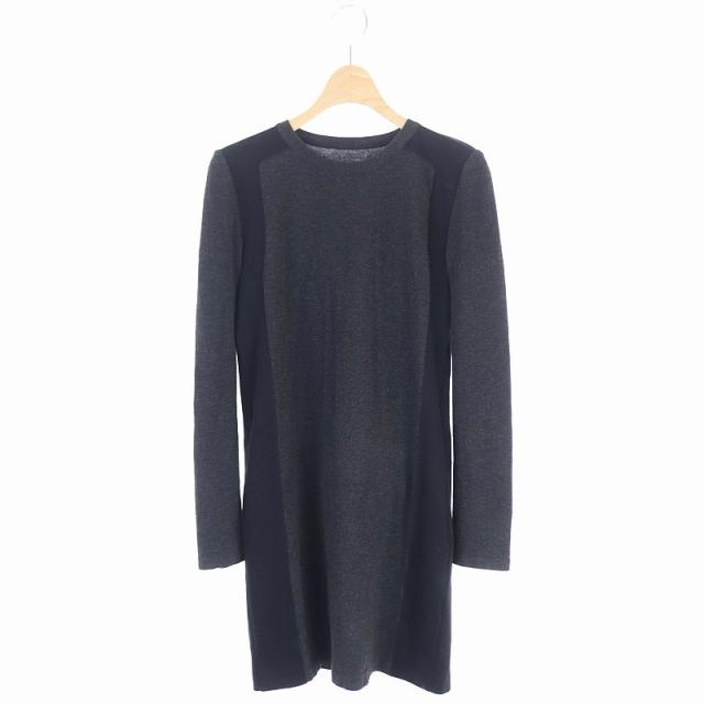 高級感 中古 フォクシー Foxey ワンピース ニット ミニ 長袖 38 グレー 黒 328 Kn レディース ベクトル 古着 売り尽くし価格 Skylanceronline Com