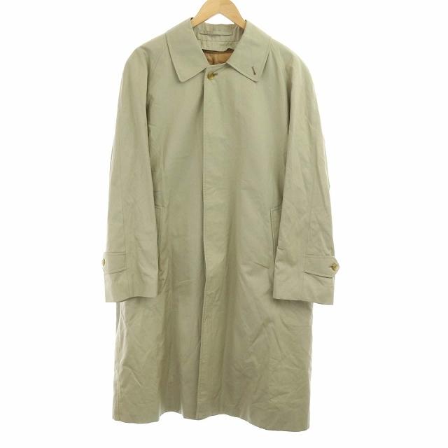 中古 バーバリーズ バルマカーンコート ステンカラーコート アウター ロング ライナー付き 裏地ノバチェック 英国製 ベージュ Kh メンズ 激安人気新品