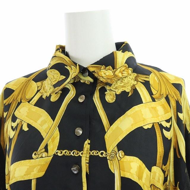 エルメス ポロシャツ プルオーバー シャツ カレ柄 長袖 カシミヤ