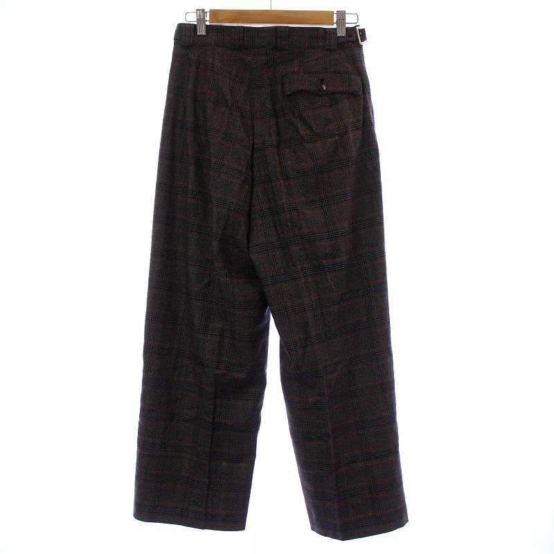 ラインヴァンド LEINWANDE タックワイドパンツ スラックス チェック柄  