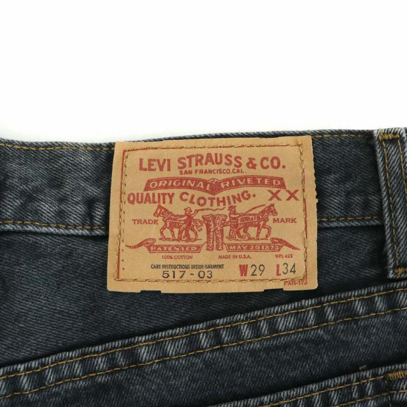 リーバイス Levi's 米国製 517-03 デニムパンツ ジーンズ ブーツカット フレア 革パッチ ジップフライ W29 L34 XS〜S 黒 ブラック｜vectorpremium｜06