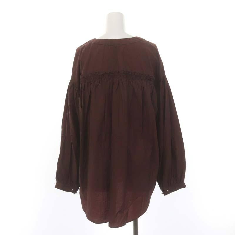 未使用品 コエル COEL レースアップブラウス 長袖 プルオーバー F 茶色  