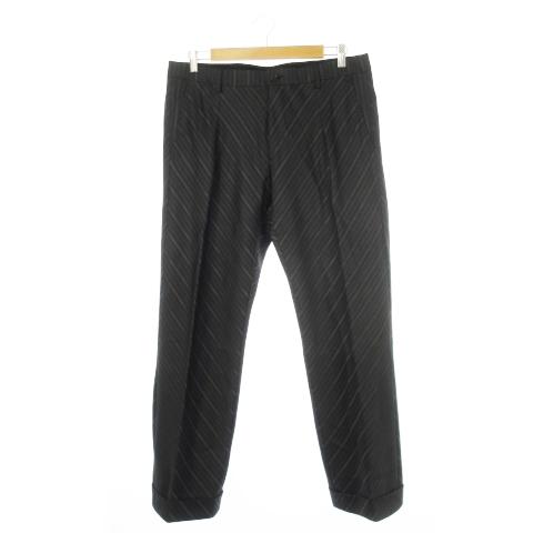 ETRO シングルスーツ 2点セット セットアップ ウール シルク混 絹 テーラード スラックス ストレート ボーダー 切替 グレー 【monsieur】