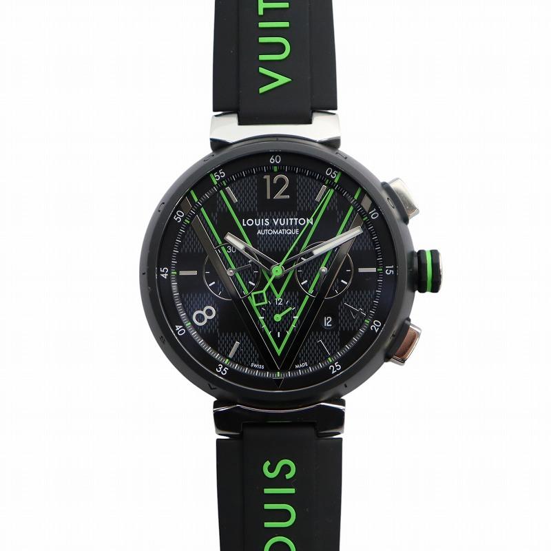 LOUIS VUITTON ルイヴィトン タンブール クロノグラフ ダミエ グラ  