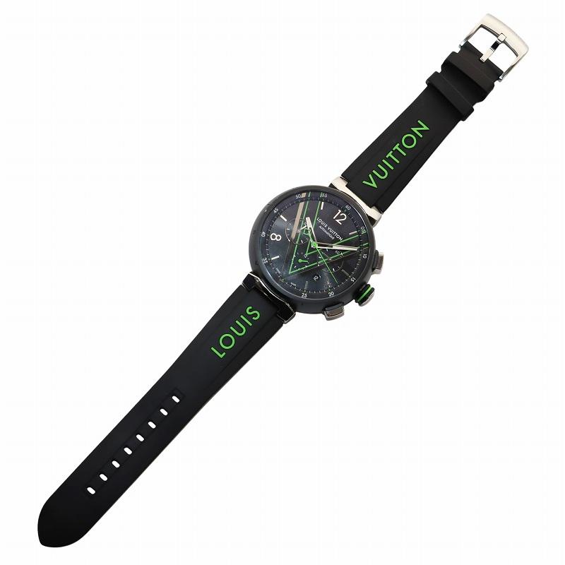 LOUIS VUITTON ルイヴィトン タンブール クロノグラフ ダミエ グラ  