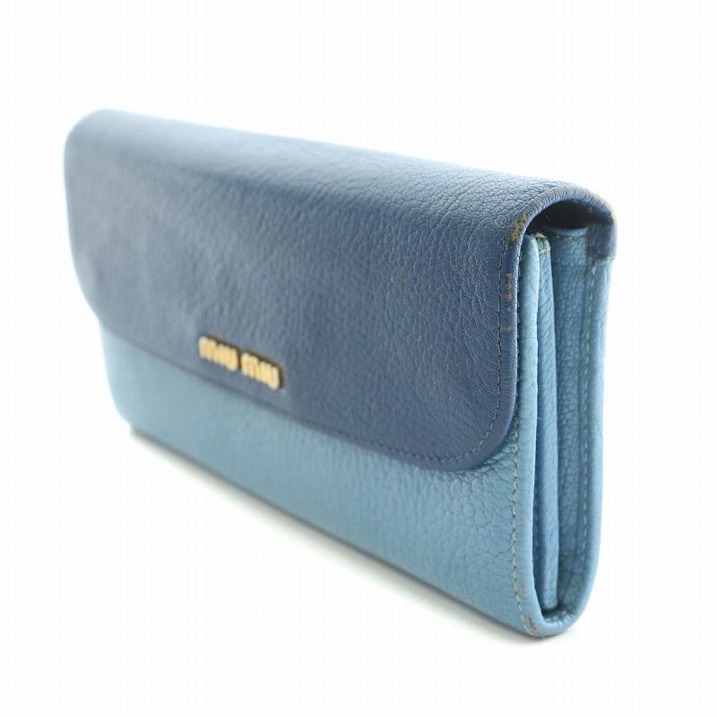 miu miu（ミュウミュウ） 長財布 ロングウォレット 二つ折り レザー 