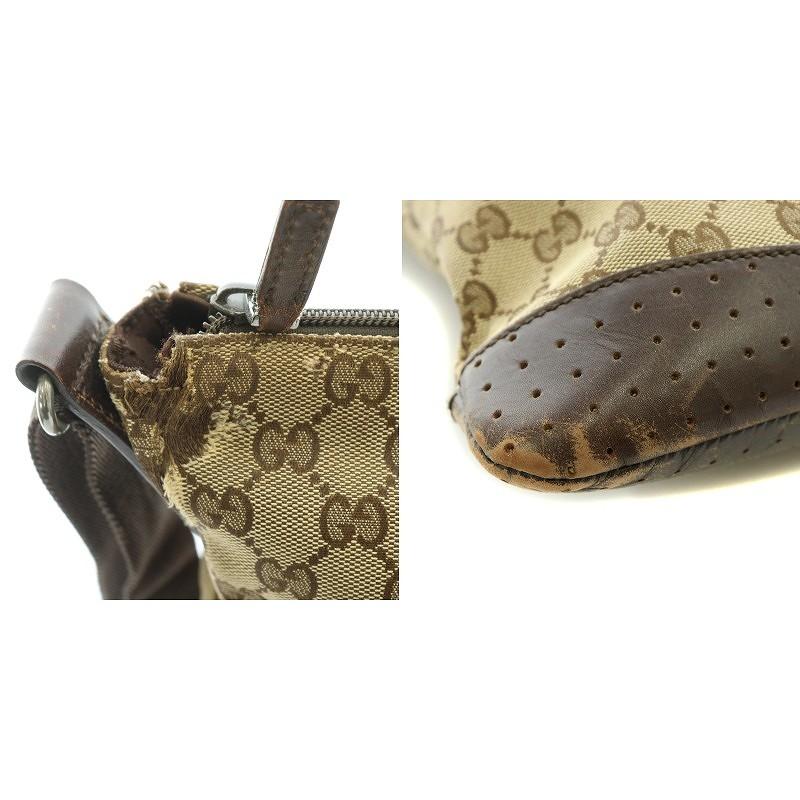 GUCCI グッチ ショルダーバッグ GGキャンバス レザー 切替 ロゴ  
