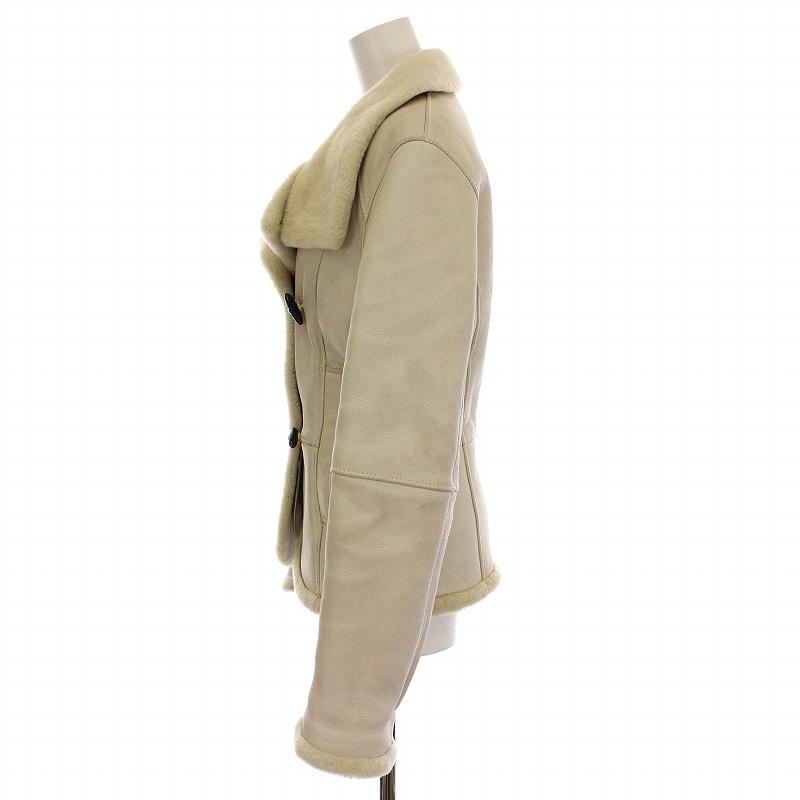 【中古】ヒューゴボス HUGO BOSS ムートンジャケット ラムレザー アウター 白 /YM ■GY19 ■MT レディース ヒューゴボス HUGO BOSS ムートンジャケット ラムレザー アウター 白