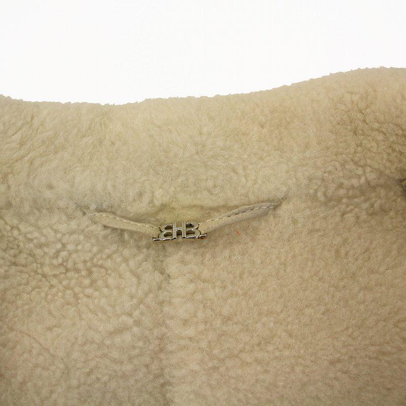 ヒューゴボス HUGO BOSS ムートンジャケット ラムレザー アウター 白